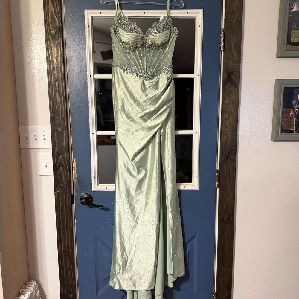 Cinderella Light Green Maxi Dress